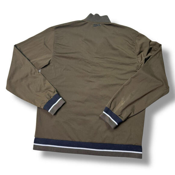 VTG Y2K Quicksilver Zip Up Track Jacket Men Size Large Green Striped Logo Skate - Picture 5 of 9